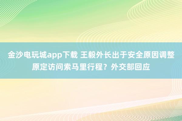 金沙電玩城app下載 王毅外長(zhǎng)出于安全原因調(diào)整原定訪問(wèn)索馬里行程？外交部回應(yīng)