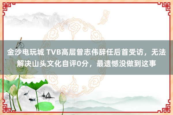 金沙電玩城 TVB高層曾志偉辭任后首受訪,無法解決山頭文化自評(píng)0分,最遺憾沒做到這事