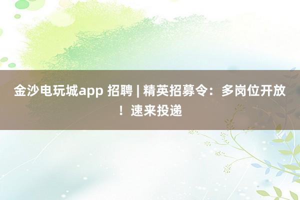 金沙電玩城app 招聘 | 精英招募令:多崗位開(kāi)放!速來(lái)投遞